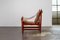 Scandinavian Safari Leather Lounge Chair in Teak, 1960s 2