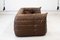 Vintage Two-Seater Togo Sofa with Arms in Brown Leather by Michel Ducaroy for Ligne Roset, 1970s 12