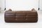 Vintage Two-Seater Togo Sofa with Arms in Brown Leather by Michel Ducaroy for Ligne Roset, 1970s 10