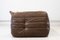 Vintage Two-Seater Togo Sofa with Arms in Brown Leather by Michel Ducaroy for Ligne Roset, 1970s 8