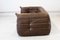 Vintage Two-Seater Togo Sofa with Arms in Brown Leather by Michel Ducaroy for Ligne Roset, 1970s 7