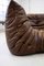 Vintage Two-Seater Togo Sofa with Arms in Brown Leather by Michel Ducaroy for Ligne Roset, 1970s 6