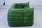 Vintage Two-Seat Togo Sofa with Arms in Green Leather by Michel Ducaroy for Ligne Roset, 1970s 11