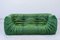Vintage Two-Seat Togo Sofa with Arms in Green Leather by Michel Ducaroy for Ligne Roset, 1970s 1