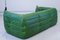 Vintage Two-Seat Togo Sofa with Arms in Green Leather by Michel Ducaroy for Ligne Roset, 1970s 4