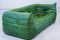 Vintage Two-Seat Togo Sofa with Arms in Green Leather by Michel Ducaroy for Ligne Roset, 1970s 3