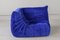 Chaise d'Angle Togo en Velours Bleu par Michel Ducaroy pour Ligne Roset 2