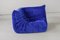 Chaise d'Angle Togo en Velours Bleu par Michel Ducaroy pour Ligne Roset 12