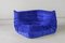Chaise d'Angle Togo en Velours Bleu par Michel Ducaroy pour Ligne Roset 3