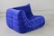Chaise d'Angle Togo en Velours Bleu par Michel Ducaroy pour Ligne Roset 11