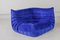 Chaise d'Angle Togo en Velours Bleu par Michel Ducaroy pour Ligne Roset 1
