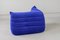 Chaise d'Angle Togo en Velours Bleu par Michel Ducaroy pour Ligne Roset 7