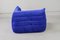 Chaise d'Angle Togo en Velours Bleu par Michel Ducaroy pour Ligne Roset 10