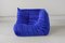 Chaise d'Angle Togo en Velours Bleu par Michel Ducaroy pour Ligne Roset 5