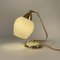 Tischlampe aus Messing, Opalglas & Bakelit, Deutschland, 1950er 3