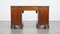 English Wooden Curved Front Desk with Leather Top, Late 19th Century 5