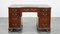 English Wooden Curved Front Desk with Leather Top, Late 19th Century 2