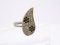 Vintage Blatt Ring aus Sterling Silber und Zirkonen, 19. Jh., Italien 10
