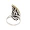Vintage Blatt Ring aus Sterling Silber und Zirkonen, 19. Jh., Italien 2