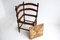 Antique Corner Chair in Turned Wood with Woven Rush Seat, 1930s 9