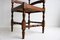 Antique Corner Chair in Turned Wood with Woven Rush Seat, 1930s 5
