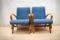 Fauteuils Bleus Tchèques, 1960s, Set de 2 1