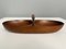 Large Teak Bowl Model 451 with Brass & Leather Handle by Carl Auböck, Vienna, Austria, 1950s 5
