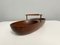Large Teak Bowl Model 451 with Brass & Leather Handle by Carl Auböck, Vienna, Austria, 1950s 1