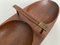 Large Teak Bowl Model 451 with Brass & Leather Handle by Carl Auböck, Vienna, Austria, 1950s 4
