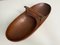 Large Teak Bowl Model 451 with Brass & Leather Handle by Carl Auböck, Vienna, Austria, 1950s 2