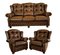 Chesterfield Livingroom Set in Brown Leather, Set of 3 1