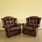 Chesterfield Livingroom Set in Brown Leather, Set of 3 6