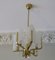 Acanthus Leaf Chandelier in Brass and Glass by Carl Fagerlund for Orrefors, 1960s 1