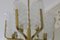 Acanthus Leaf Chandelier in Brass and Glass by Carl Fagerlund for Orrefors, 1960s 17