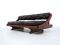 Vintage Daybed Sofa in Rosewood and Black Leather by Gianni Songia 2