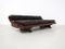 Vintage Daybed Sofa in Rosewood and Black Leather by Gianni Songia, Image 4