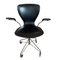Model 3217 Swivel Desk Chair in Black by Jacobsen for Fritz Hansen, 1950s, Image 1