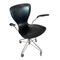 Model 3217 Swivel Desk Chair in Black by Jacobsen for Fritz Hansen, 1950s, Image 5