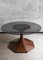 Dark-Finish Bamboo Table with Circular Smoked Glass Top from Vivai Del Sud, 1970s 3