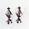 Spanish Sculptural Brutalist Candleholders attributed to Ferroarte, 1950, Set of 2 4