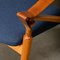 Scandinavian Modern Foldable Safari Lounge Chair in Beech Wood and Blue Fabric, 1950s, Image 9