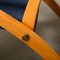 Scandinavian Modern Foldable Safari Lounge Chair in Beech Wood and Blue Fabric, 1950s, Image 10
