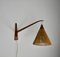 Mid-Century Teak and Rattan Swing Arm Wall Lamp attributed to Temde, 1960s, Image 3