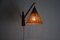 Mid-Century Teak and Rattan Swing Arm Wall Lamp attributed to Temde, 1960s, Image 9