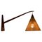 Mid-Century Teak and Rattan Swing Arm Wall Lamp attributed to Temde, 1960s, Image 1