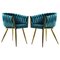 Chaises en Velours Bleu par Europa Antiques, Espagne, Set de 6 1