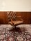 English Leather and Mahogany President Chair 1