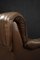 Mid-Century German Modern Brown Leather 4-Seater Sofa, 1970s 5