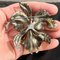 Mid-Century Silber emaillierte Orchideen- oder Irisblumenbrosche 10