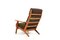 Poltrona Ge-290 con schienale alto di Hans J. Wegner per Getama, anni '50, Immagine 5
